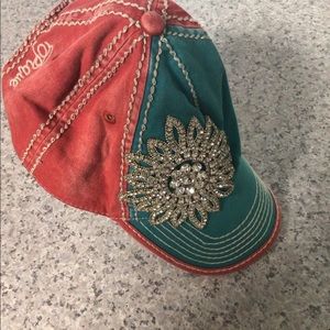 Olive & Pique rhinestone bling distressed hat